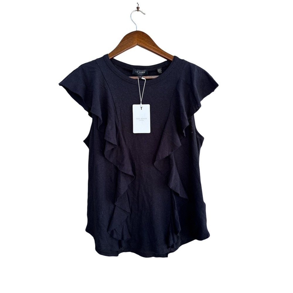 New TED BAKER -KATHLEY Ruffle Shirt Blouse Women Size‎ 3